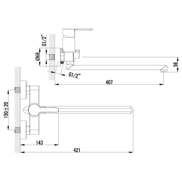 Смеситель для ванны Lemark Magic LM3451C