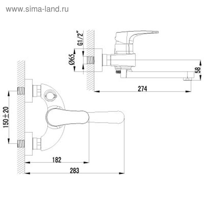 

Смеситель для ванны Lemark Shift LM4314C