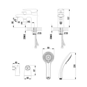 

Смеситель на борт ванны Lemark Status LM4415C