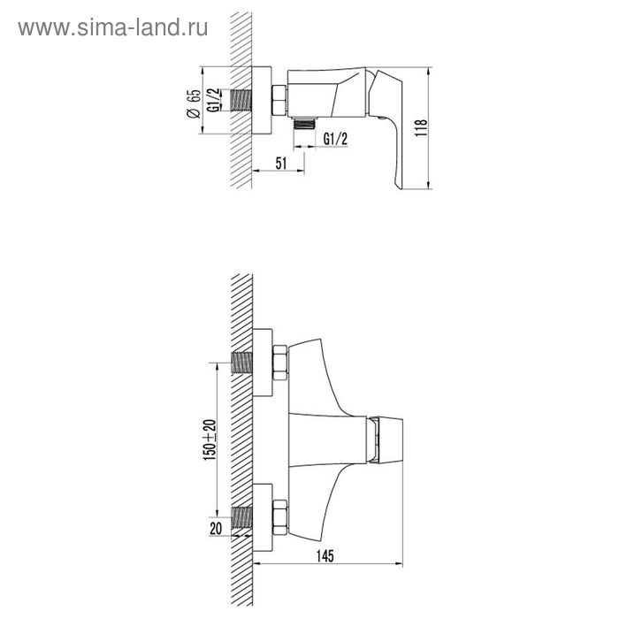 

Смеситель для душа Lemark Unit LM4503C