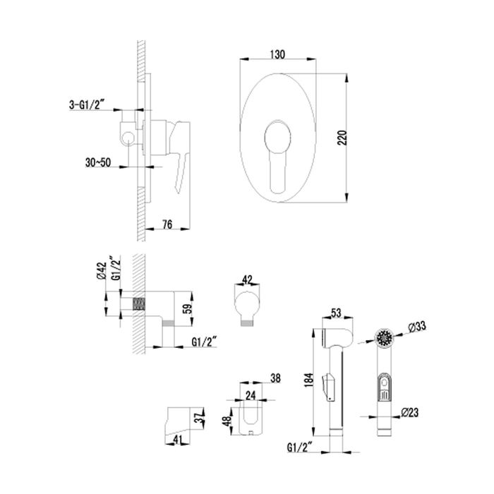 Смеситель для биде встраиваемый Lemark Atlantiss LM3219C
