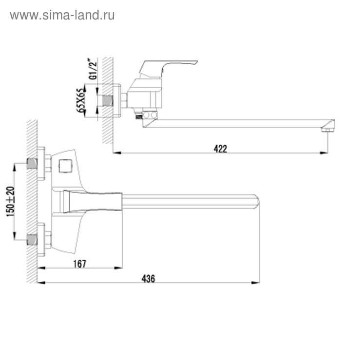 

Смеситель для ванны Lemark Unit LM4517C
