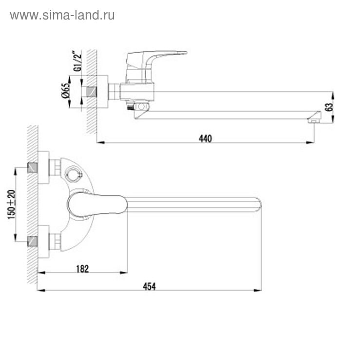 

Смеситель для ванны Lemark Shift LM4317C