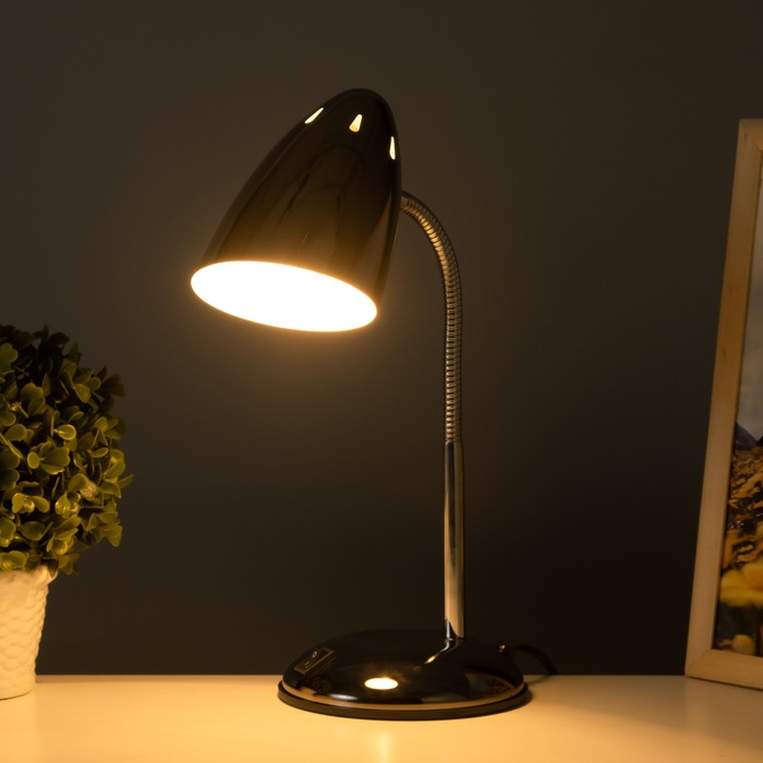 Лампа настольная "Металлик", чёрная, Е27