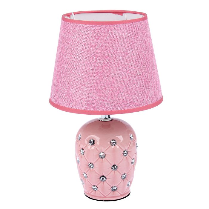 Лампа настольная "Незабудки со стразами" розовая