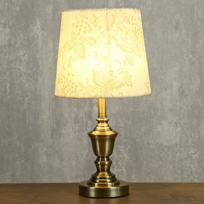 Лампа настольная "Бабочки в цветах" под бронзу