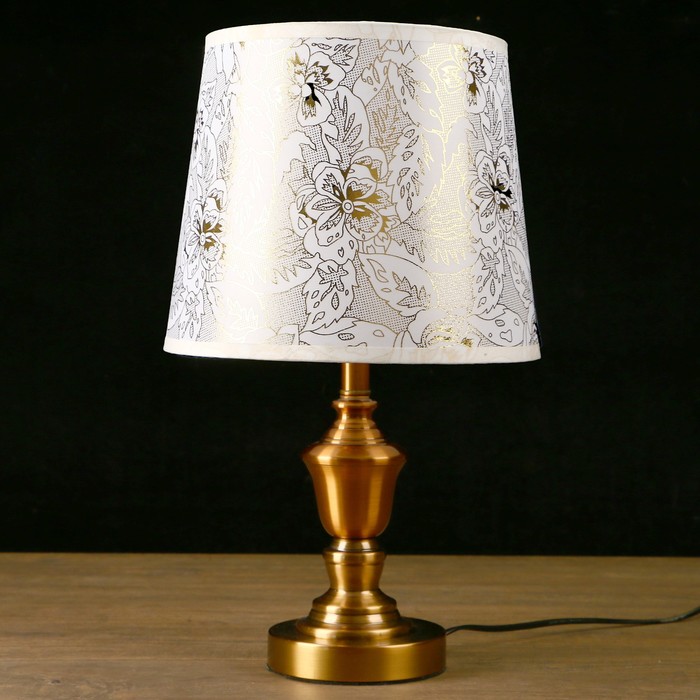 Лампа настольная "Бабочки в цветах" под бронзу