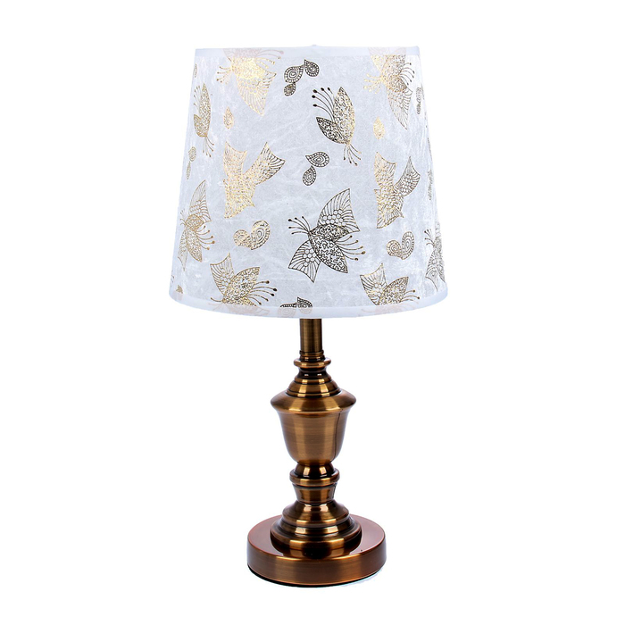 Лампа настольная "Бабочки в цветах" под бронзу