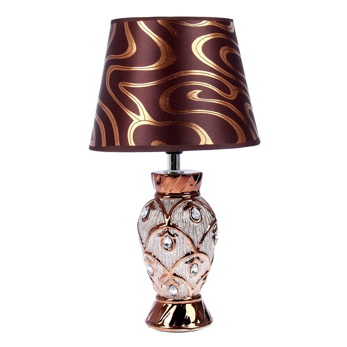 Лампа настольная "Вишенки" под бронзу, стразы