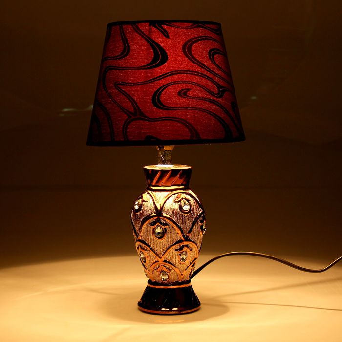 Лампа настольная "Вишенки" под бронзу, стразы