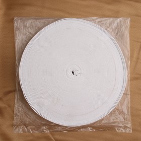 Лента эластичная, 35 мм, 25 ± 1 м, цвет белый от Сима-ленд