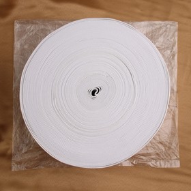 Лента эластичная, 80 мм, 25 ± 1 м, цвет белый от Сима-ленд
