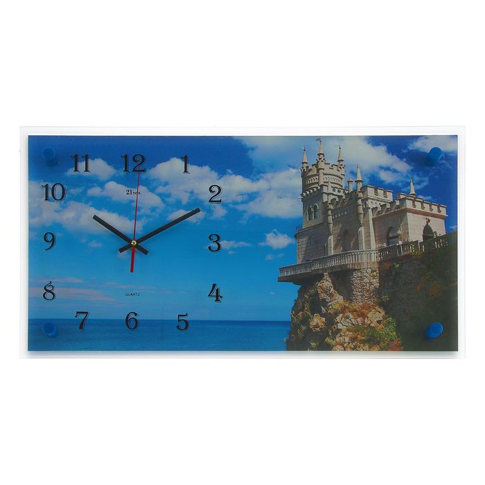 Часы настенные прямоугольные "Ласточкино гнездо", 26х52 см микс