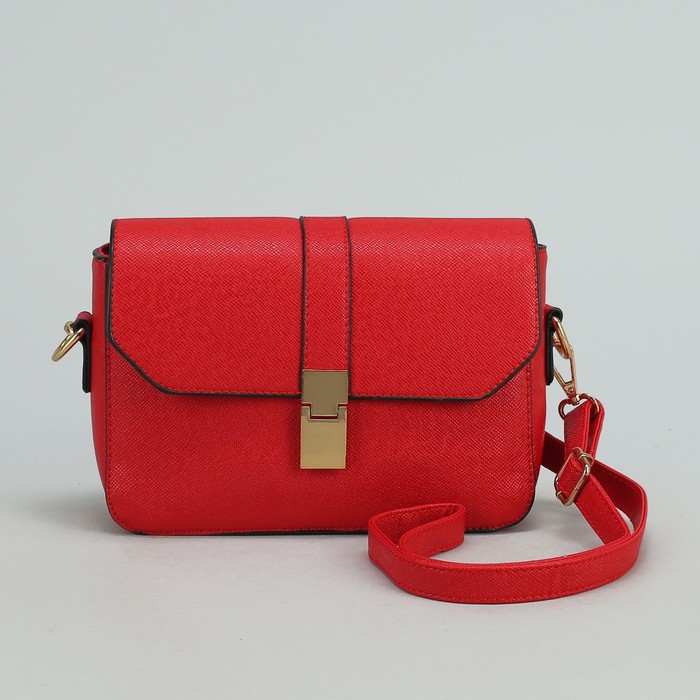 Сумка женская на молнии, 1 отдел, регулируемый ремень, красная