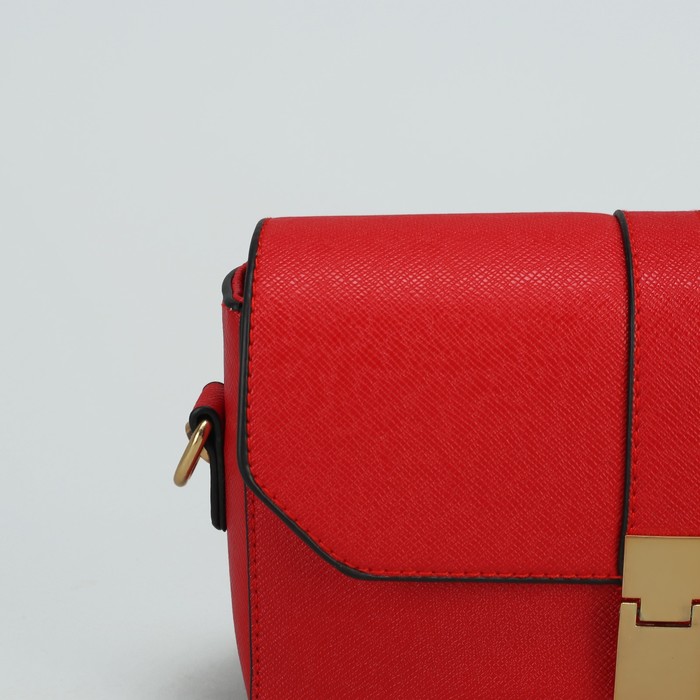 Сумка женская на молнии, 1 отдел, регулируемый ремень, красная