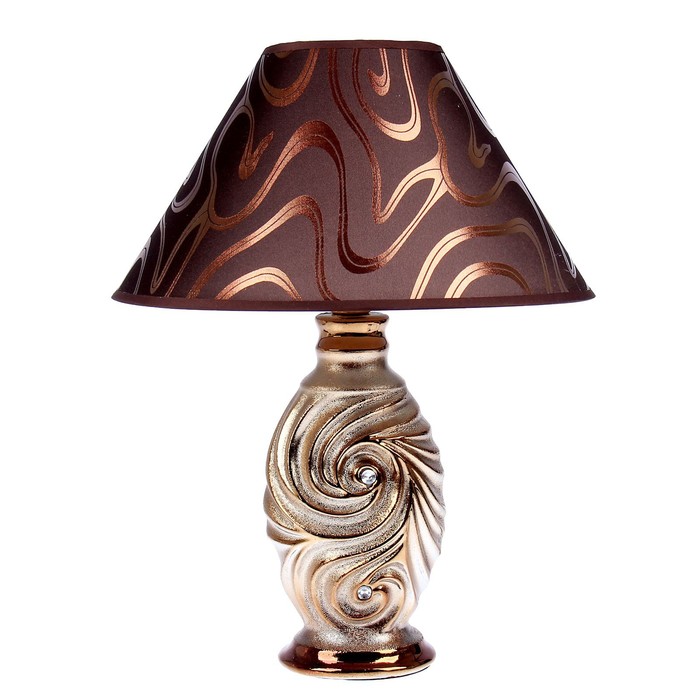 фото Лампа настольная керамика "вихрь" под бронзу 220v е14 35,5х27,5х27,5 см risalux