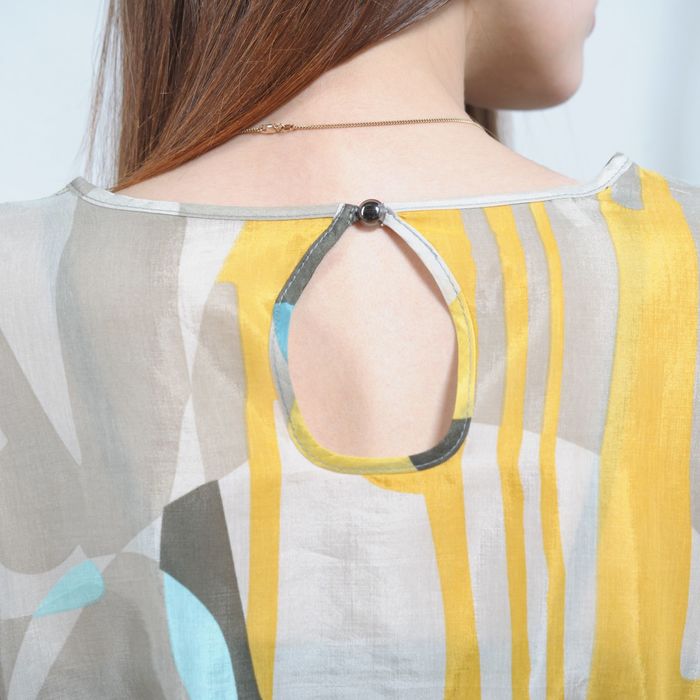 Туника женская 4946 С+, размер 52, рост 164см, цвет лимон/серый