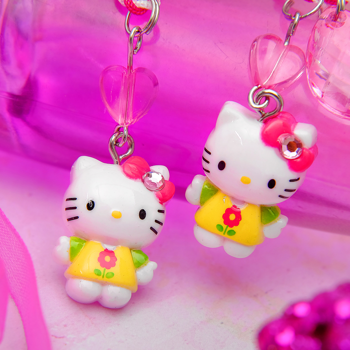 Набор 2 предмета: подвеска, браслет "Китти", цвет красный