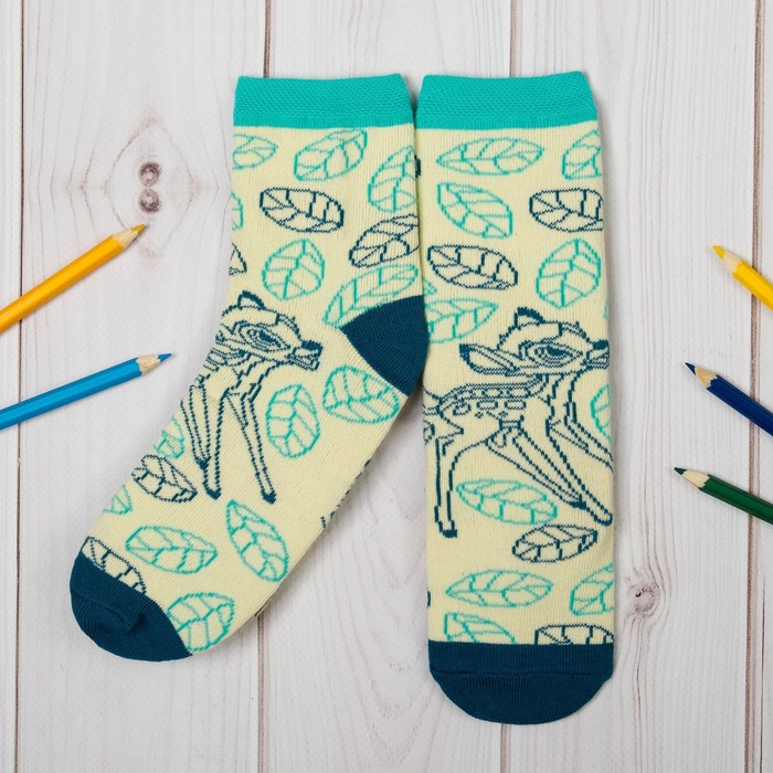 Носки детские "Бемби. Лист", Дисней беби, 22-24 см, 12-14 лет, 80% хлопок, 17% полиамид, 3% эластан