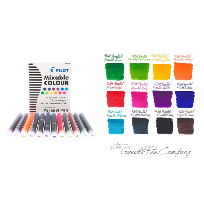 фото Картридж чернильный pilot, набор 12 штук для parallel pen (каллиграфия), 12 цветов, микс