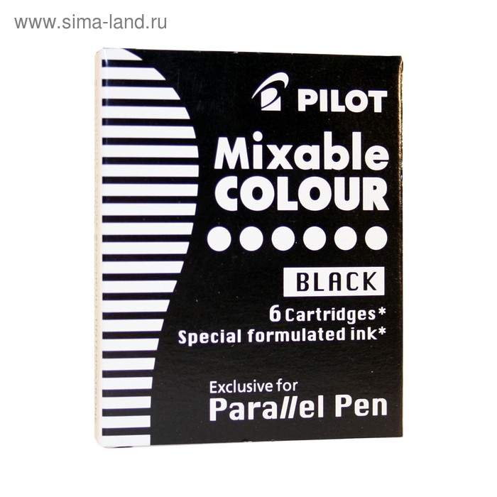 фото Картридж чернильный pilot, набор 6 штук для parallel pen (каллиграфия), чёрный