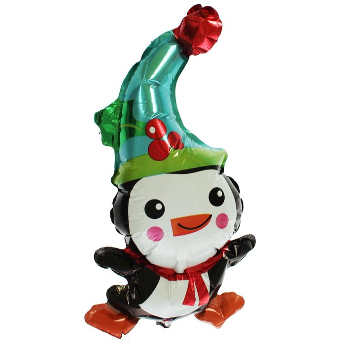 Шар фольгированный 12" "Пингвин в колпаке" без палочки