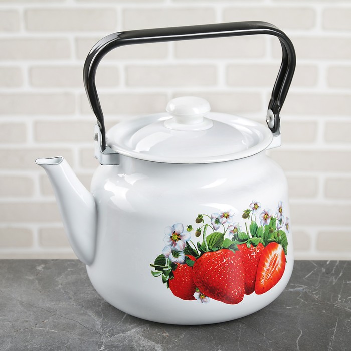 Чайник с крышкой 3,5 л "Клубника"