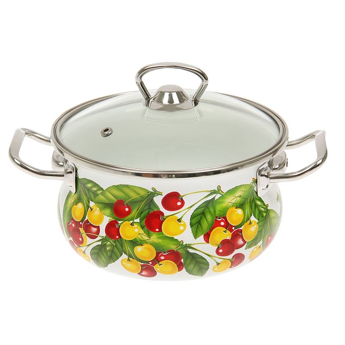 Кастрюля цилиндро-сферическая 1,5 л "Вкус", со стеклянной крышкой