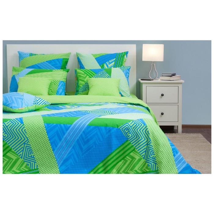 Постельное бельё "Ньюкасл лайм/2" дуэт, размер 220х240, 140х205-2шт., 50х70-2шт., 142 г/м2