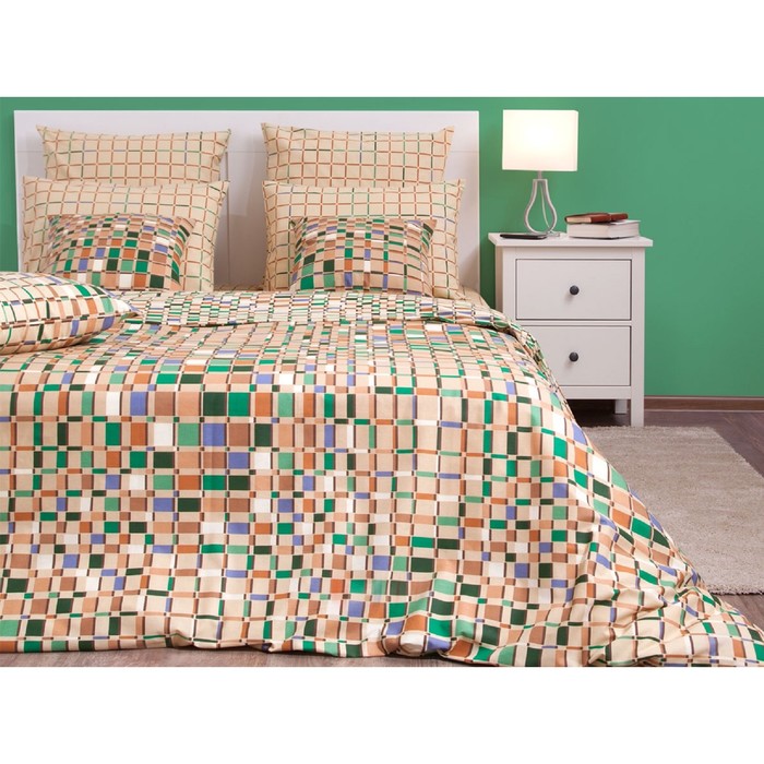 Постельное бельё "Оксфорд беж/2" дуэт, размер 220х240, 140х205-2шт., 50х70-2шт., 142 г/м2