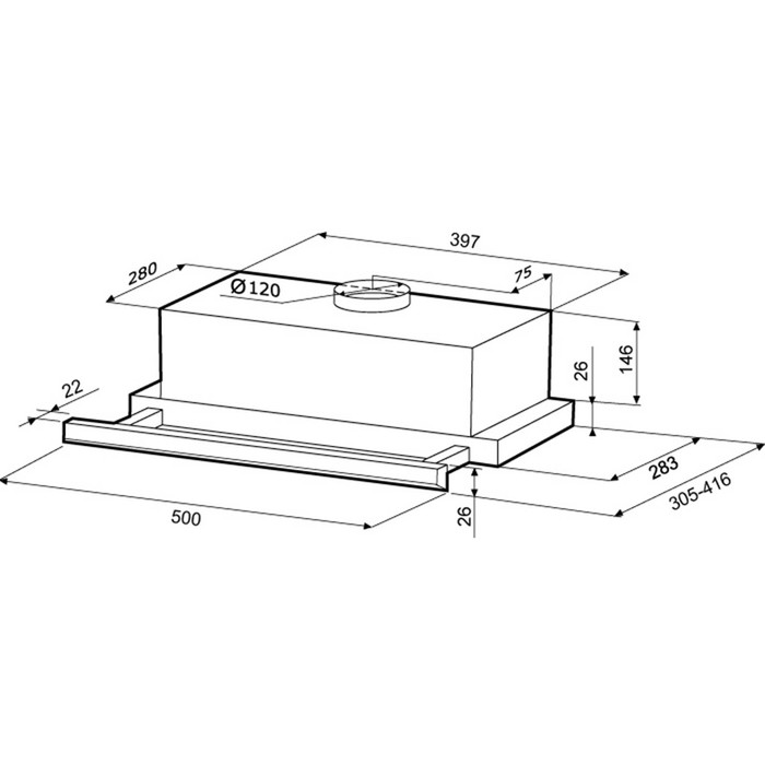 Вытяжка Kronasteel Kamilla slim 500, серебристый