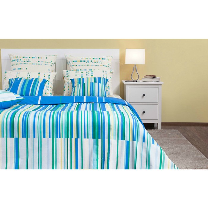 Постельное бельё "Кембридж аква/2" дуэт, размер 220х240, 140х205-2шт., 50х70-2шт., 142 г/м2