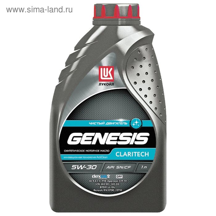 Моторное масло Лукойл Genesis Armortech дизель (Claritech) 5W-30, 1 л 1539436/ масло моторное лукойл genesis universal 5w 30 канистра 1 л