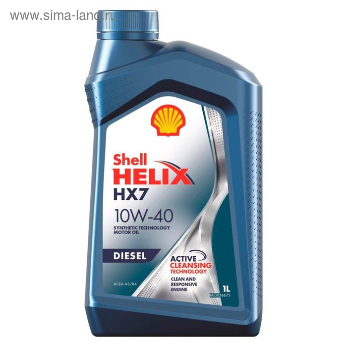 фото Масло моторное shell helix diesel hx7 10w-40, 550040506, 1 л