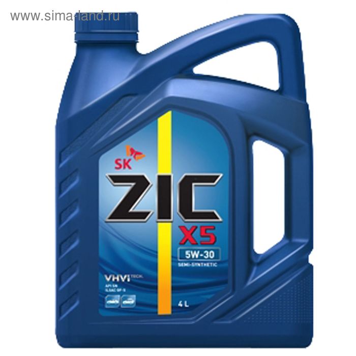 Масло моторное ZIC X5 5W-30, 4 л масло моторное zic x5 5w 30 1 л
