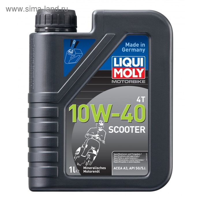 моторное масло liqui moly для водной техники marine 4t motor oil 10w 30 1 л Моторное масло для скутеров Liqui Moly Racing Scooter 4T 10W-40 SG, 1 л