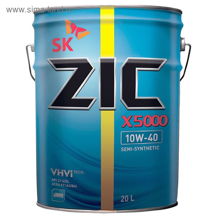 Масло моторное ZIC X 5000 10W-40, 20 л