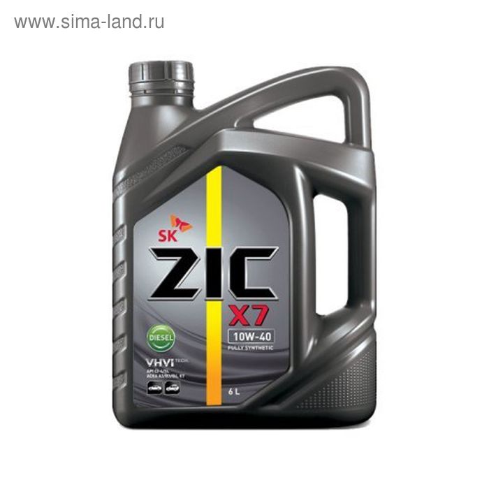 Масло моторное ZIC X7 DIESEL 10W-40, 6 л масло моторное синтетическое zic x7 ls 10w 40 4 л