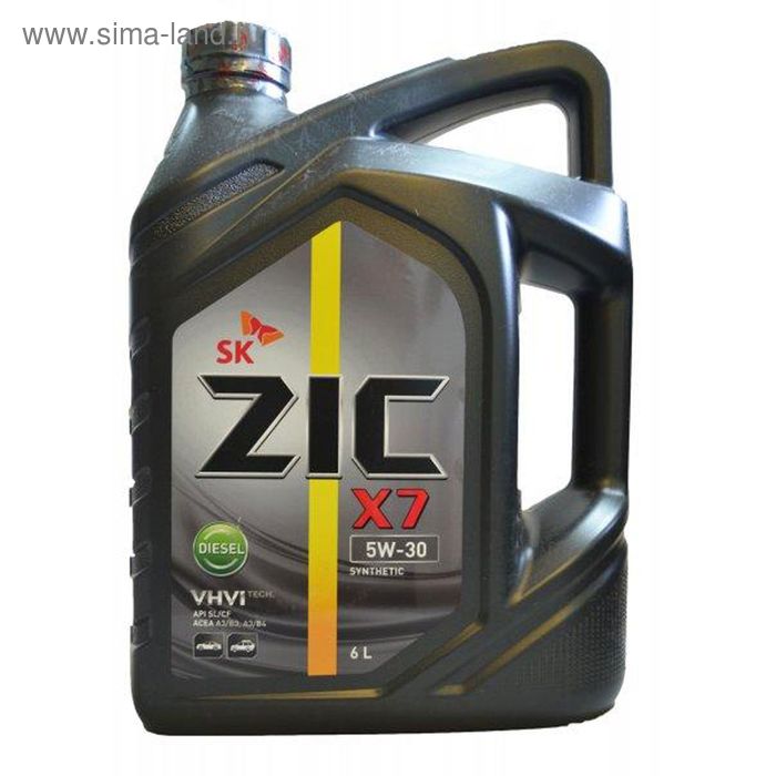 Масло моторное ZIC X7 DIESEL 5W-30, 6 л масло моторное zic x7 diesel 5w 30 1 л