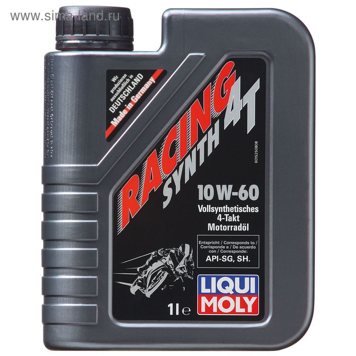 

Моторное масло для мотоциклов Liqui Moly Racing Synth 4T 10W-60 SL/MA-2, 1 л