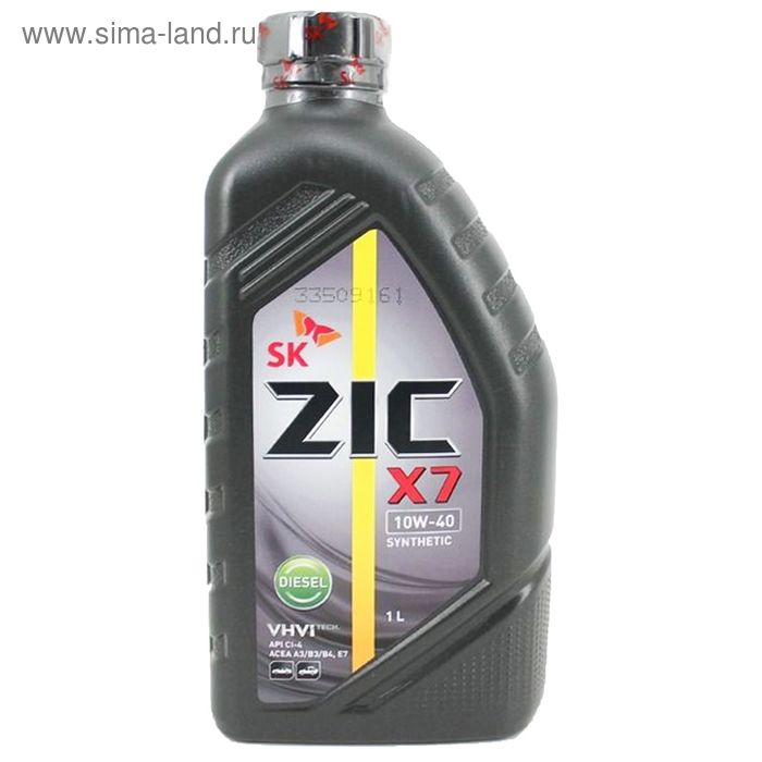 Масло моторное ZIC X7 10W-40, Diesel CI-4, 1 л масло моторное синтетическое zic x7 ls 10w 40 4 л