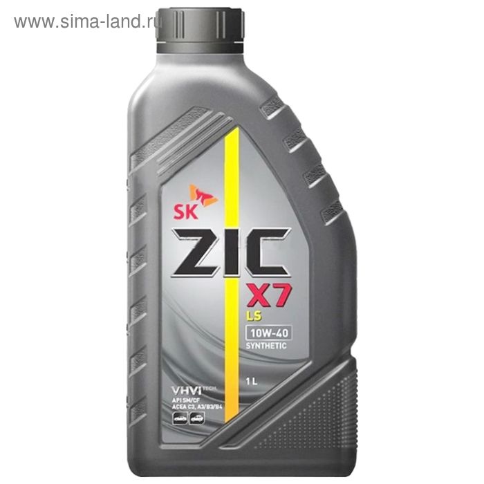 Масло моторное ZIC X7 10W-40, LS синт., 1 л масло моторное синтетическое zic x7 ls 10w 40 4 л