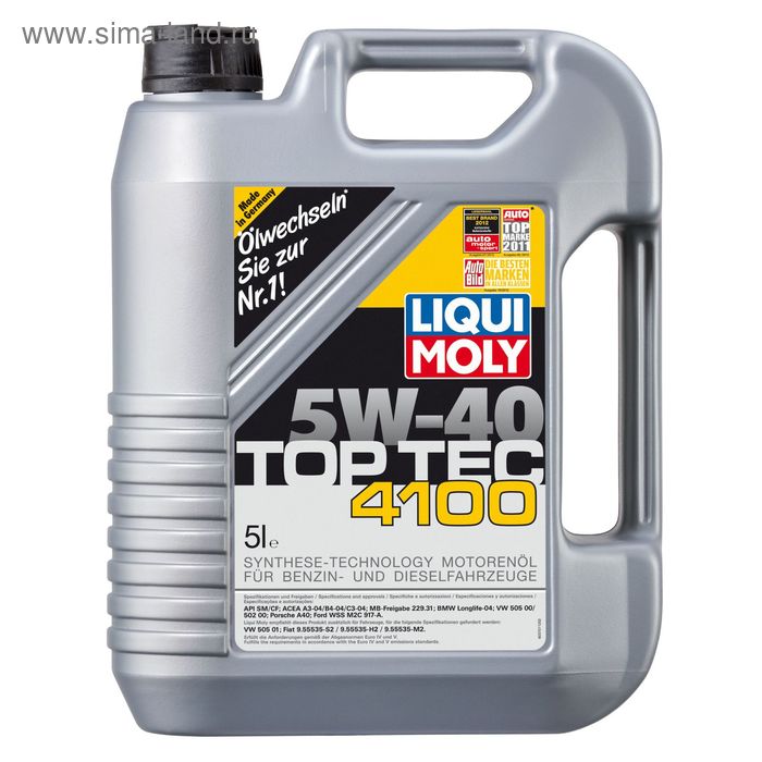 Масло моторное Liqui Moly Top Tec 4100 5W-40, 5 л