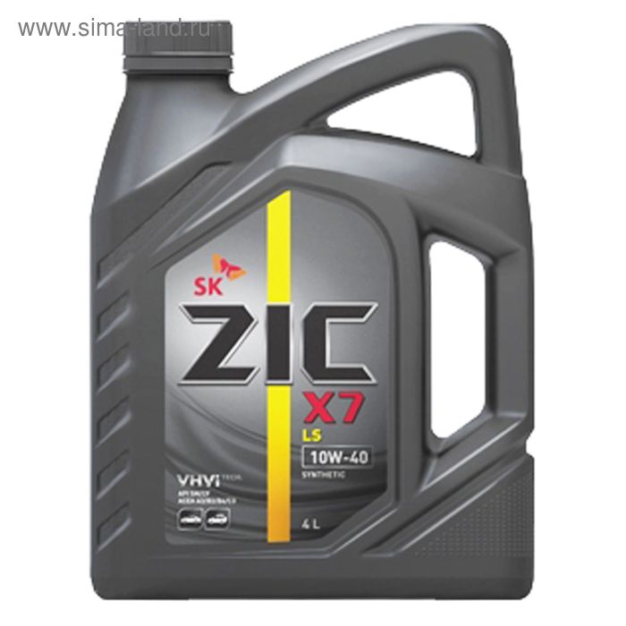 Масло моторное ZIC X7 10W-40, LS синт., 4 л масло моторное синтетическое zic x7 ls 10w 40 4 л