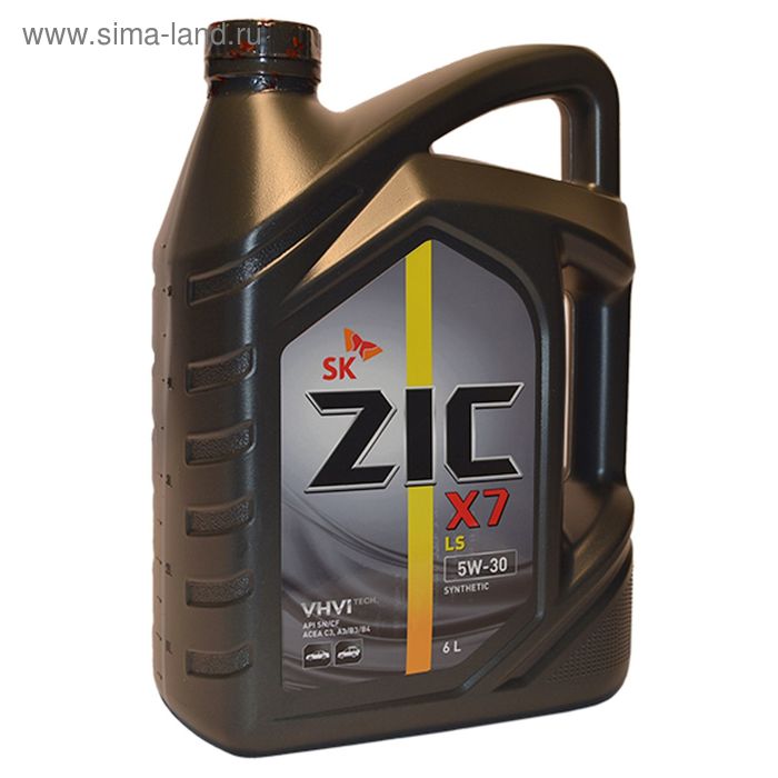 Масло моторное ZIC X7 LS 5W-30, 6 л масло моторное синтетическое 5w 30 zic x7 ls 4 л