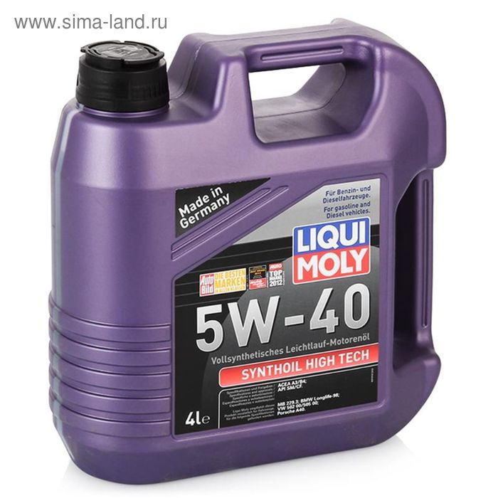 фото Масло моторное liqui moly synthoil high tech 5w-40, 4 л liquimoly