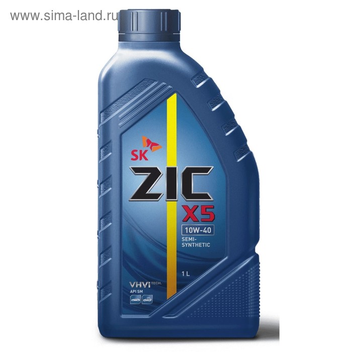 Масло моторное ZIC X5 10W-40, 1 л масло моторное zic 10w 40 x5 п синт 200 л