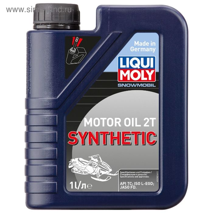 Моторное масло для снегоходов Liqui Moly Snowmobil Motoroil 2T Synthetic TC, 1 л масло для садовой техники liqui moly 2 takt motoroil 1 л