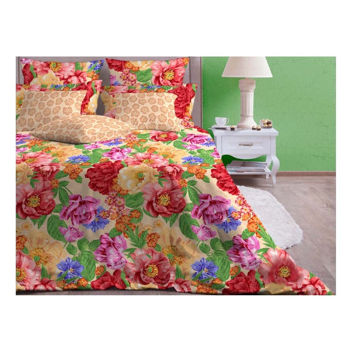 Постельное бельё "Флоренция бисквит/1" 1,5сп., размер 156х220, 140х205, 50х70-2 шт., 142 г/м2