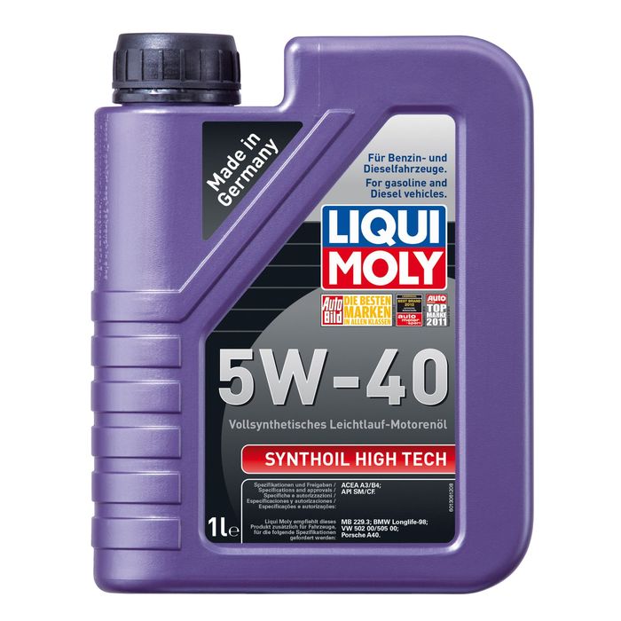 Моторное масло Liqui Moly Synthoil High Tech 5W-40 SM/CF A3/B4, 1 л